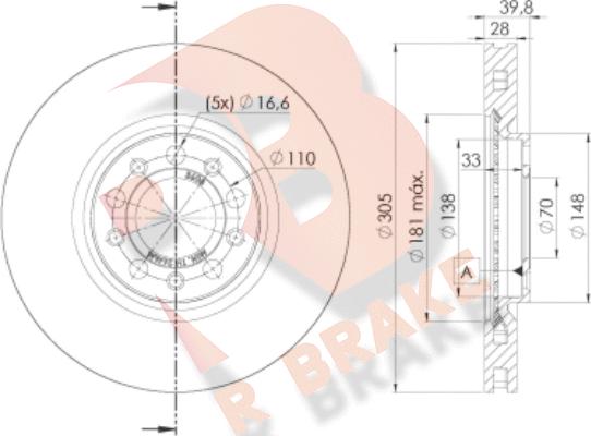 R Brake 78RBD23608 - Bremžu diski autodraugiem.lv