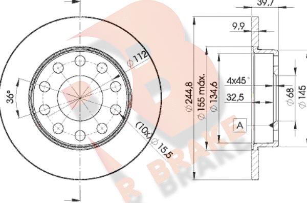 R Brake 78RBD23637 - Bremžu diski autodraugiem.lv