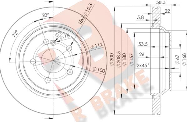 R Brake 78RBD23053 - Bremžu diski autodraugiem.lv