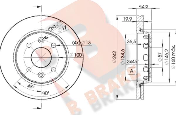 R Brake 78RBD23253 - Bremžu diski autodraugiem.lv