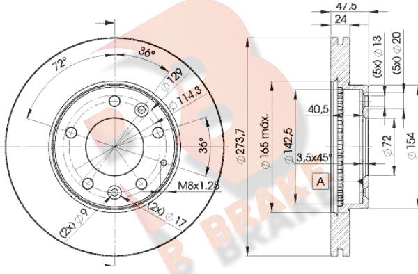 R Brake 78RBD23267 - Bremžu diski autodraugiem.lv