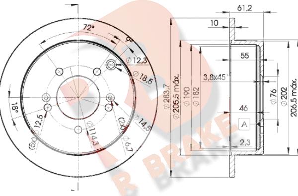 R Brake 78RBD22907 - Bremžu diski autodraugiem.lv