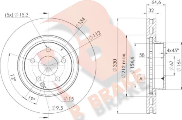 R Brake 78RBD22593 - Bremžu diski autodraugiem.lv