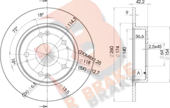 R Brake 78RBD22510 - Bremžu diski autodraugiem.lv