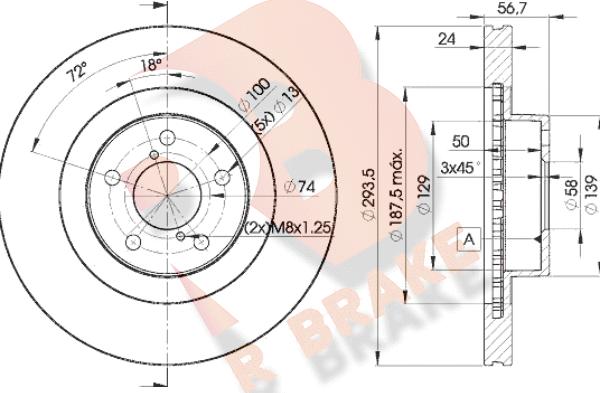 R Brake 78RBD22630 - Bremžu diski autodraugiem.lv