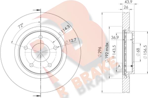 R Brake 78RBD22057 - Bremžu diski autodraugiem.lv