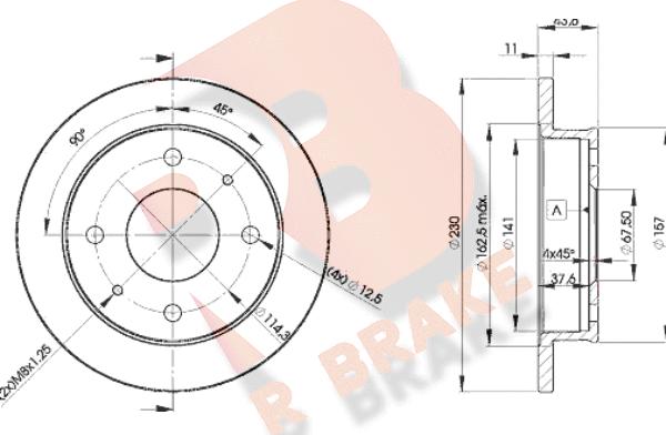 R Brake 78RBD22000 - Bremžu diski autodraugiem.lv