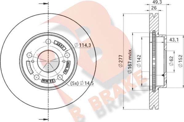 R Brake 78RBD22897 - Bremžu diski autodraugiem.lv