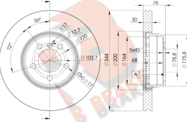 R Brake 78RBD22207 - Bremžu diski autodraugiem.lv