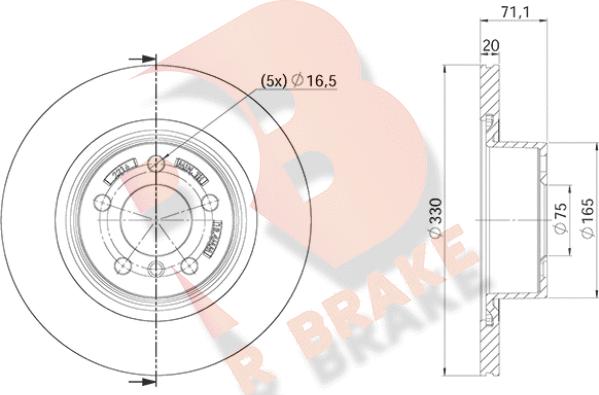 R Brake 78RBD22216 - Bremžu diski autodraugiem.lv