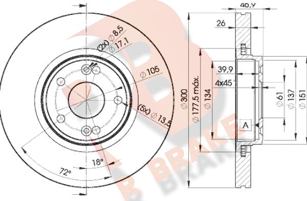 R Brake 78RBD22235 - Bremžu diski autodraugiem.lv