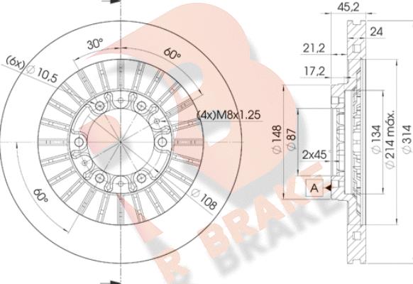 R Brake 78RBD27043 - Bremžu diski autodraugiem.lv