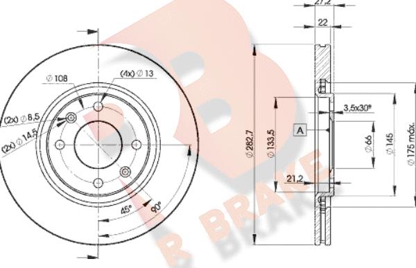 R Brake 78RBD27810 - Bremžu diski autodraugiem.lv