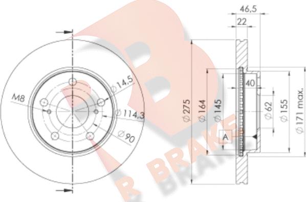 R Brake 78RBS22890 - Bremžu diski autodraugiem.lv