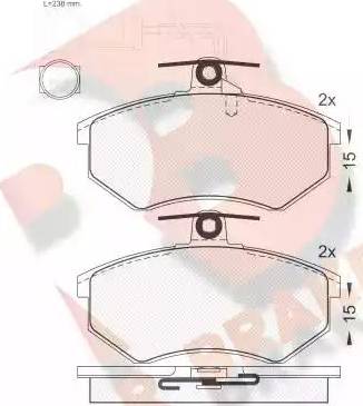 R Brake RB0950 - Bremžu uzliku kompl., Disku bremzes autodraugiem.lv