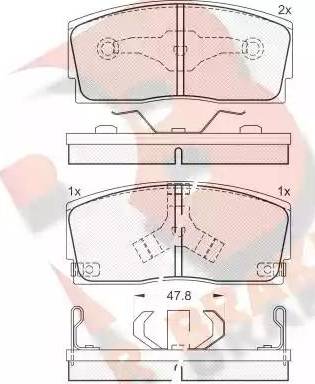 R Brake RB0951 - Bremžu uzliku kompl., Disku bremzes autodraugiem.lv