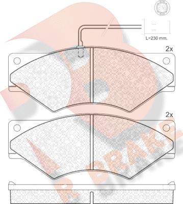 R Brake RB0965 - Bremžu uzliku kompl., Disku bremzes autodraugiem.lv