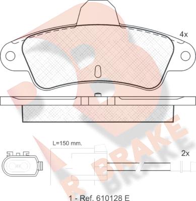 R Brake RB0919 - Bremžu uzliku kompl., Disku bremzes autodraugiem.lv