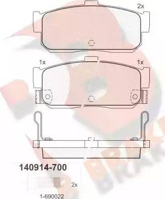 R Brake RB0914 - Bremžu uzliku kompl., Disku bremzes autodraugiem.lv