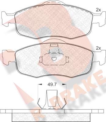 R Brake RB0916 - Bremžu uzliku kompl., Disku bremzes autodraugiem.lv