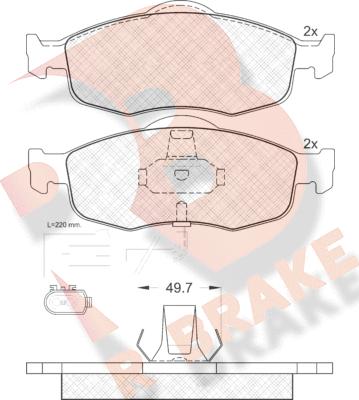 R Brake RB0917 - Bremžu uzliku kompl., Disku bremzes autodraugiem.lv