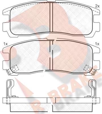 R Brake RB0981 - Bremžu uzliku kompl., Disku bremzes autodraugiem.lv