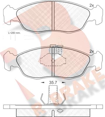 R Brake RB0932 - Bremžu uzliku kompl., Disku bremzes autodraugiem.lv