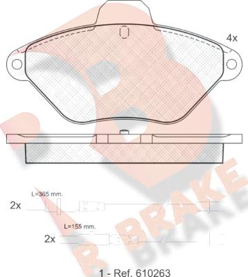 R Brake RB0921 - Bremžu uzliku kompl., Disku bremzes autodraugiem.lv