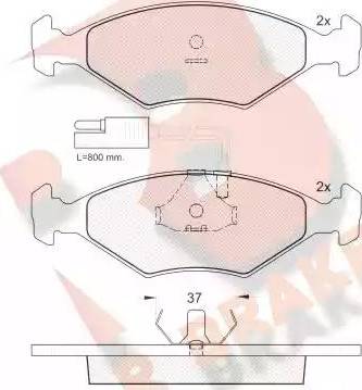 R Brake RB0927 - Bremžu uzliku kompl., Disku bremzes autodraugiem.lv