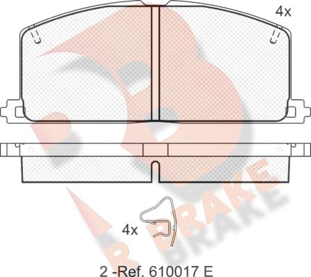 R Brake RB0462 - Bremžu uzliku kompl., Disku bremzes autodraugiem.lv