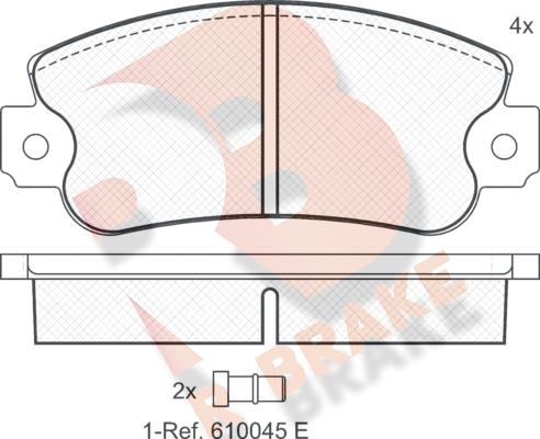 R Brake RB0418 - Bremžu uzliku kompl., Disku bremzes autodraugiem.lv