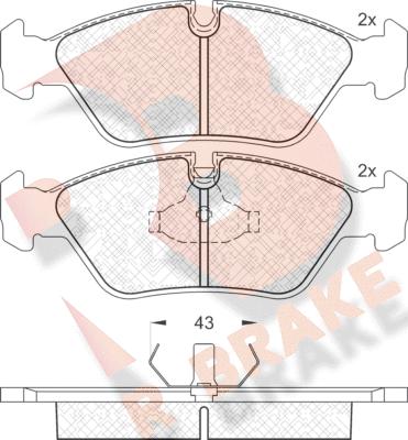 R Brake RB0423 - Bremžu uzliku kompl., Disku bremzes autodraugiem.lv