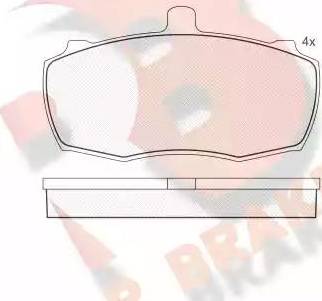 R Brake RB0503 - Bremžu uzliku kompl., Disku bremzes autodraugiem.lv