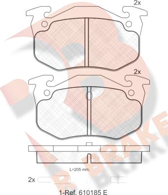 R Brake RB0535 - Bremžu uzliku kompl., Disku bremzes autodraugiem.lv