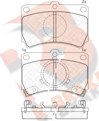 R Brake RB0611 - Bremžu uzliku kompl., Disku bremzes autodraugiem.lv