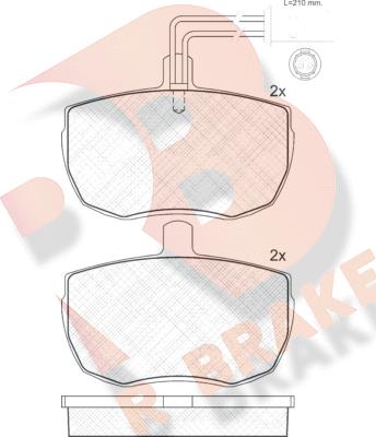 R Brake RB0671 - Bremžu uzliku kompl., Disku bremzes autodraugiem.lv