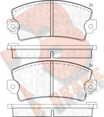 R Brake RB0052 - Bremžu uzliku kompl., Disku bremzes autodraugiem.lv