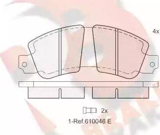 R Brake RB0188 - Bremžu uzliku kompl., Disku bremzes autodraugiem.lv