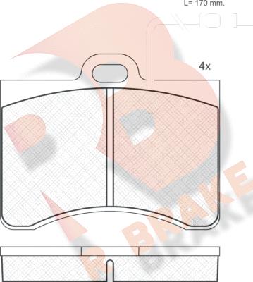 R Brake RB0175 - Bremžu uzliku kompl., Disku bremzes autodraugiem.lv