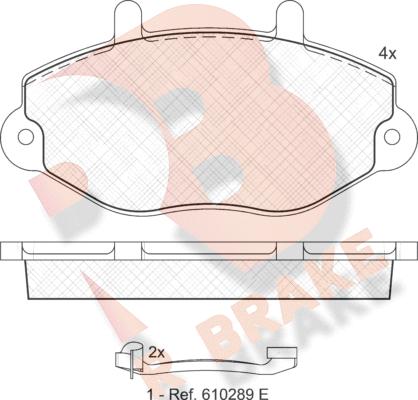 R Brake RB0897-203 - Bremžu uzliku kompl., Disku bremzes autodraugiem.lv