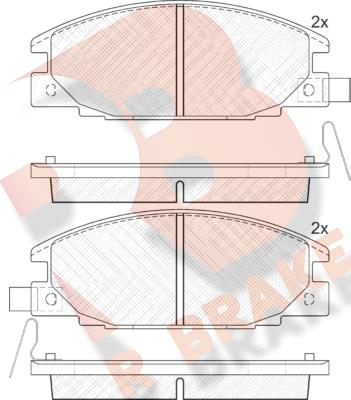 R Brake RB0854 - Bremžu uzliku kompl., Disku bremzes autodraugiem.lv