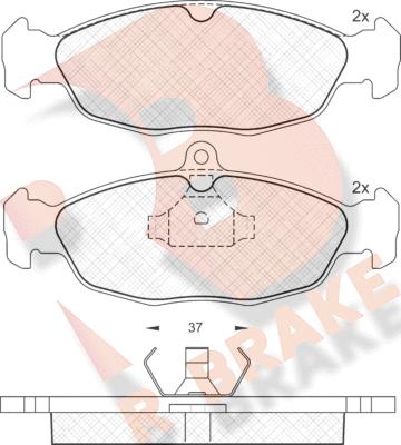 R Brake RB0858 - Bremžu uzliku kompl., Disku bremzes autodraugiem.lv