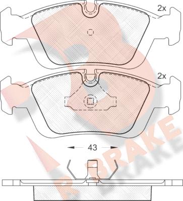 R Brake RB0801 - Bremžu uzliku kompl., Disku bremzes autodraugiem.lv