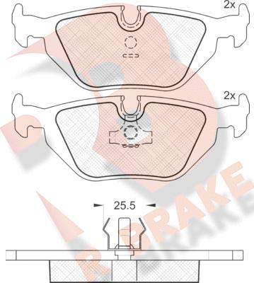 R Brake RB0802 - Bremžu uzliku kompl., Disku bremzes autodraugiem.lv