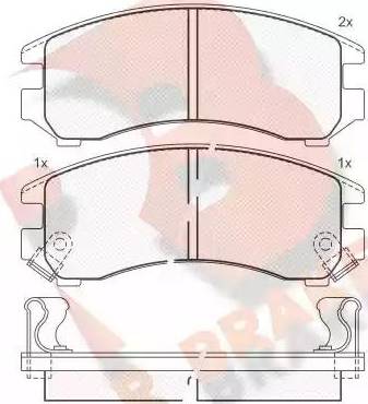 R Brake RB0810 - Bremžu uzliku kompl., Disku bremzes autodraugiem.lv