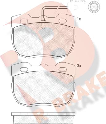 R Brake RB0839 - Bremžu uzliku kompl., Disku bremzes autodraugiem.lv