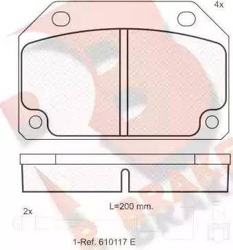 R Brake RB0246 - Bremžu uzliku kompl., Disku bremzes autodraugiem.lv