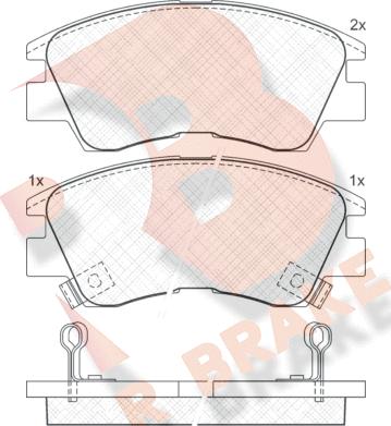 R Brake RB0701 - Bremžu uzliku kompl., Disku bremzes autodraugiem.lv