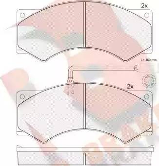 R Brake RB0739 - Bremžu uzliku kompl., Disku bremzes autodraugiem.lv