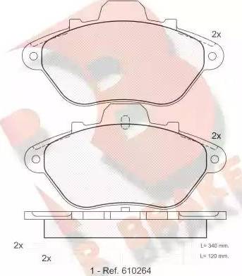 R Brake RB0779 - Bremžu uzliku kompl., Disku bremzes autodraugiem.lv